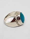 Turquoise with Zircon (Feroza Ring)