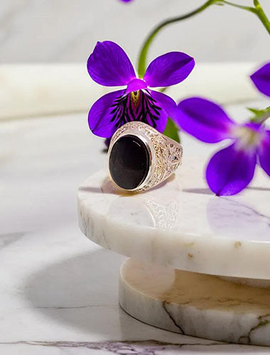 Black Yemen Agate (Yemeni Aqeeq Ring)