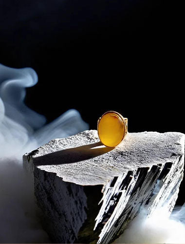 Yellow AGATE (Aqeeq Ring)