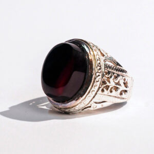 Yemeni Aqeeq (Agate) Ring – Handcrafted Silver