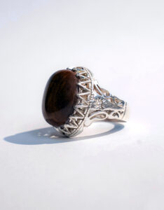 Yemeni Aqeeq (Agate) Ring – Handcrafted Silver