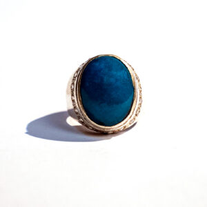 Turquoise Ring with Zircon (Feroza) – Elegant Design